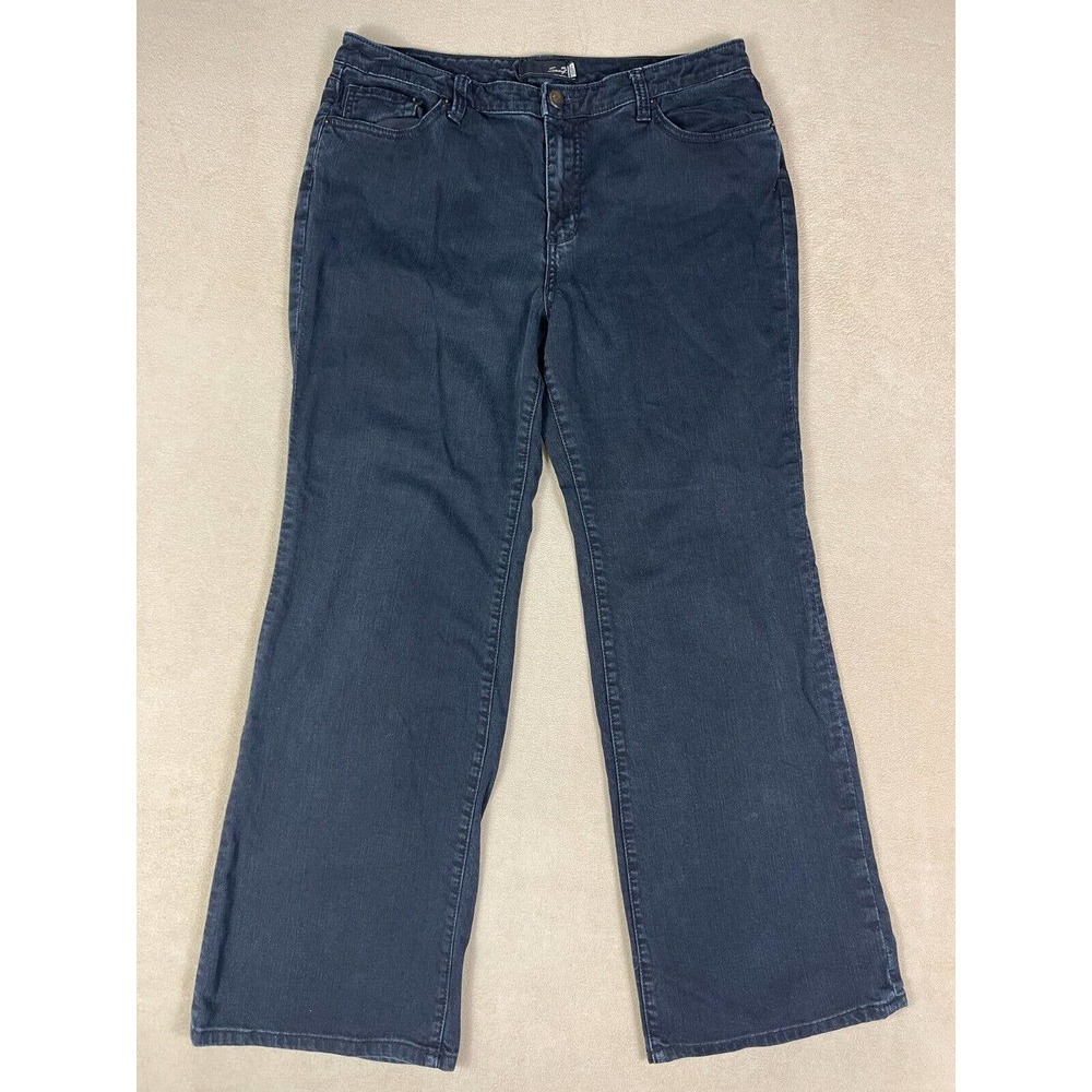 Seven7 Studio Flare Leg Womens 16 Jeans Dark Blue Denim Stretch High Rise